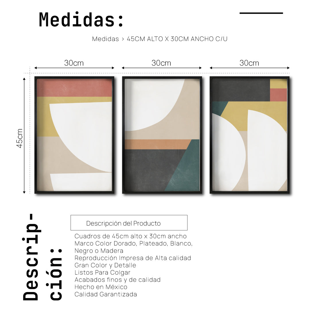 Set Cuadros Decorativos Abstract Colors 013 - Para Sala