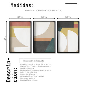 Set Cuadros Decorativos Abstract Colors 013 - Para Sala