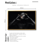Cargar imagen en el visor de la galería, Cuadro Decorativo Black Woman 013 - Mujer Negra Africana con Dorado
