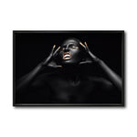 Cargar imagen en el visor de la galería, Cuadro Decorativo Black Woman 013 - Mujer Negra Africana con Dorado
