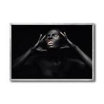 Cargar imagen en el visor de la galería, Cuadro Decorativo Black Woman 013 - Mujer Negra Africana con Dorado
