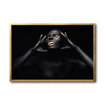 Cargar imagen en el visor de la galería, Cuadro Decorativo Black Woman 013 - Mujer Negra Africana con Dorado
