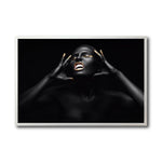 Cargar imagen en el visor de la galería, Cuadro Decorativo Black Woman 013 - Mujer Negra Africana con Dorado
