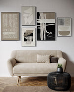 Cargar imagen en el visor de la galería, Set Cuadros Decorativos Abstracto Negro Arena 2 - 218A - 5piezas Minimalistas Arte Moderno Estilo Nordico en Tonos Neutros

