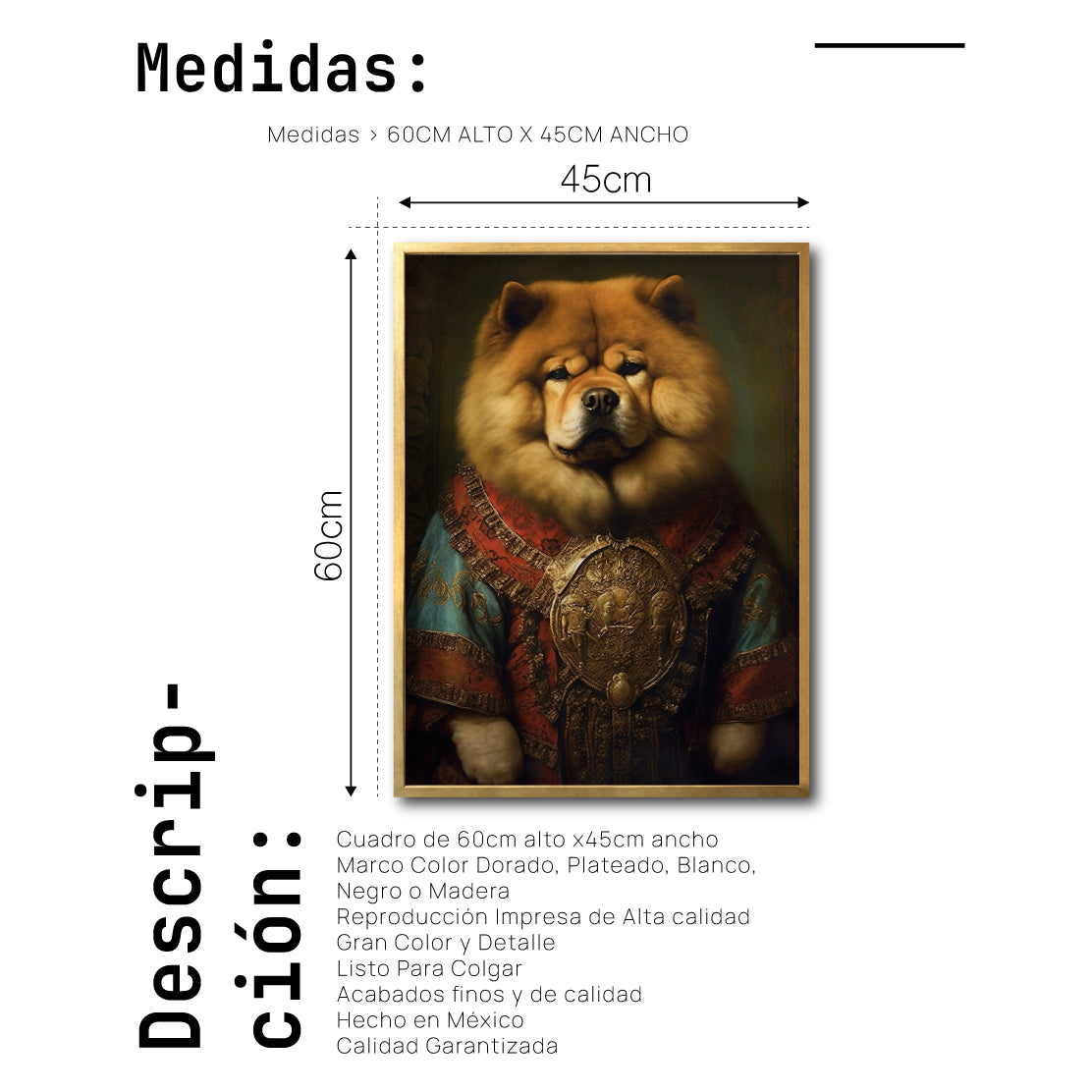 Cuadro Decorativo Perros Epoca 013 - Chow Chow Aristócrata