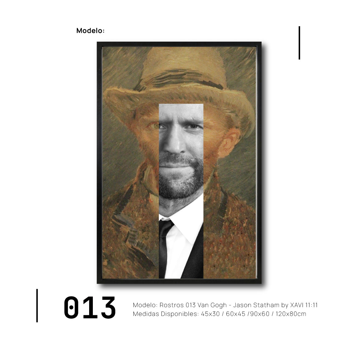 Cuadros Canvas Van Gogh - Jason Statham Minimalistas online para sala. Galería314.Cuadro Moderno, Minimalista, Boho y elegante. Colorido.013
