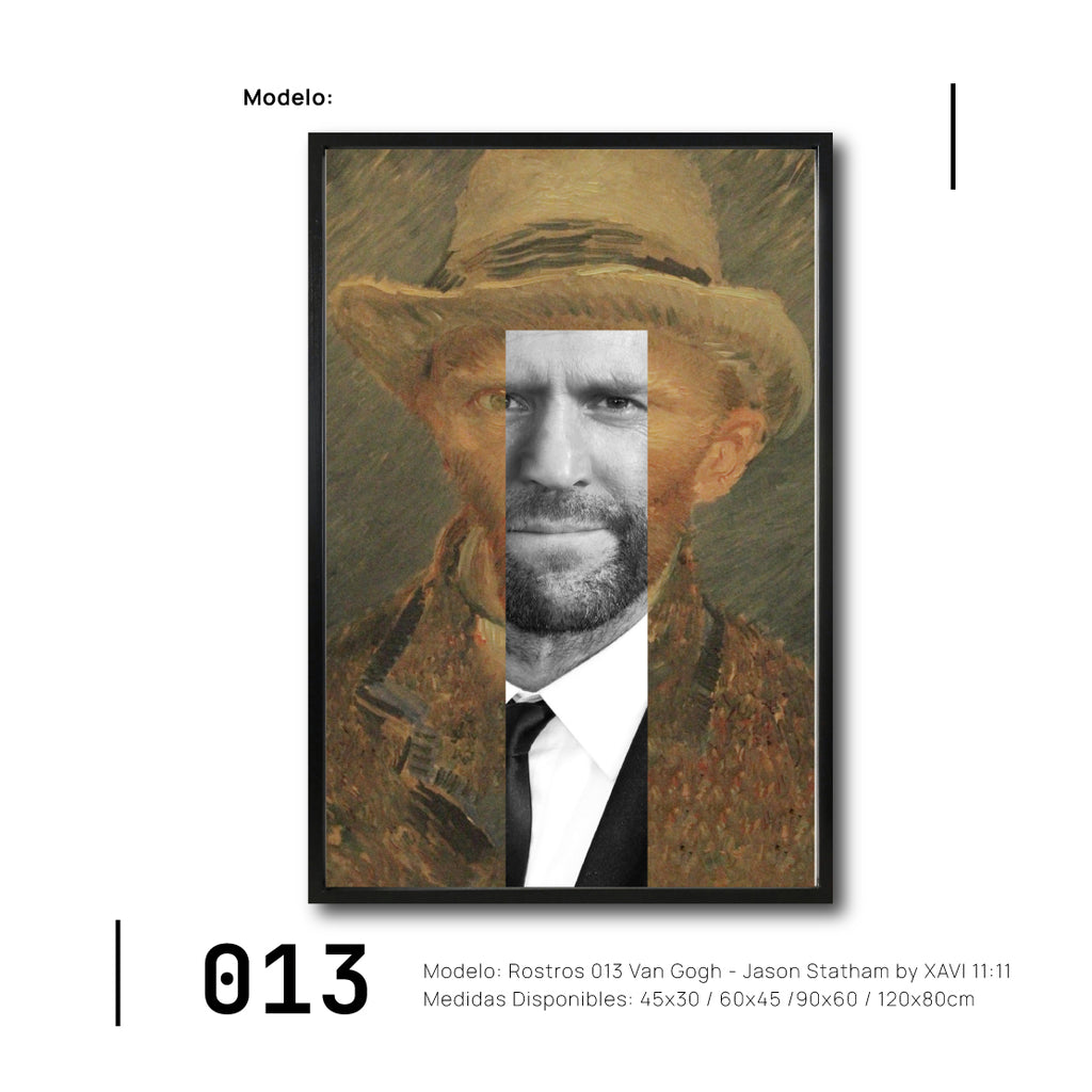 Cuadros Canvas Van Gogh - Jason Statham Minimalistas online para sala. Galería314.Cuadro Moderno, Minimalista, Boho y elegante. Colorido.013