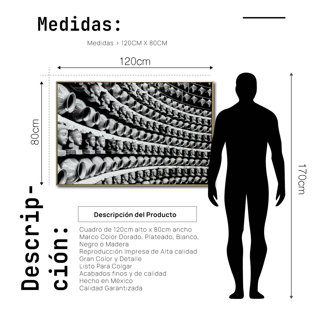 Cuadro Decorativo - Zen 013 - Cabezas de Buda