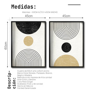 Set 2 Cuadros Decorativos Abstract Colors 014 - Para Credenza