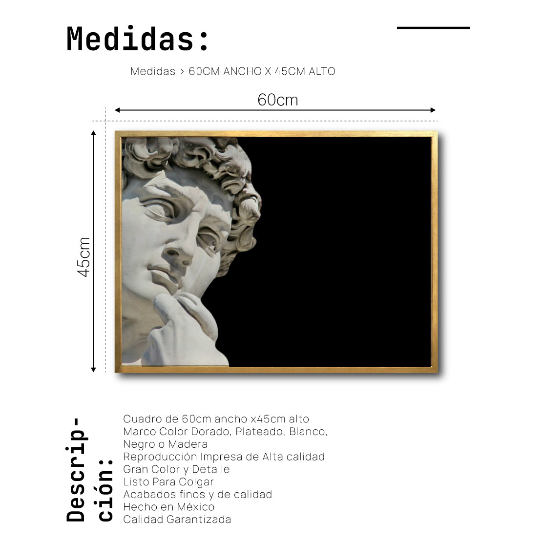 Cuadro Decorativo Esculturas 014 - Para Credenza