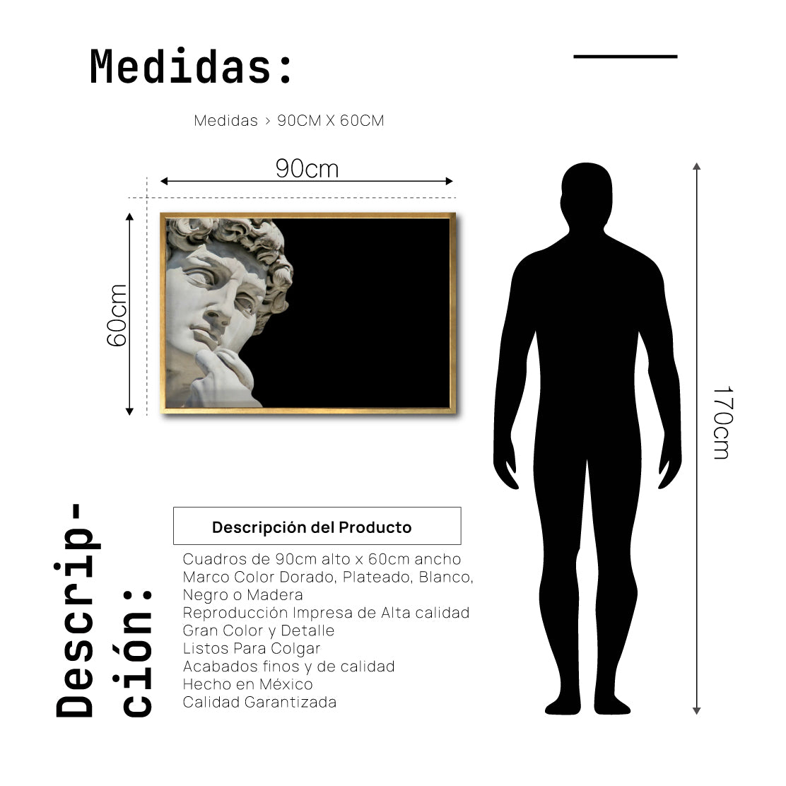 Cuadro Decorativo Esculturas 014 - Para Credenza