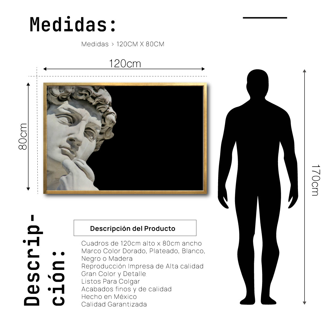 Cuadro Decorativo Esculturas 014 - Para Credenza