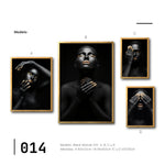 Cargar imagen en el visor de la galería, Cuadros Canvas Mujer Negra Africana con Dorado para Sala Moderna en CDMX. 014 Arte en blanco y negro.
