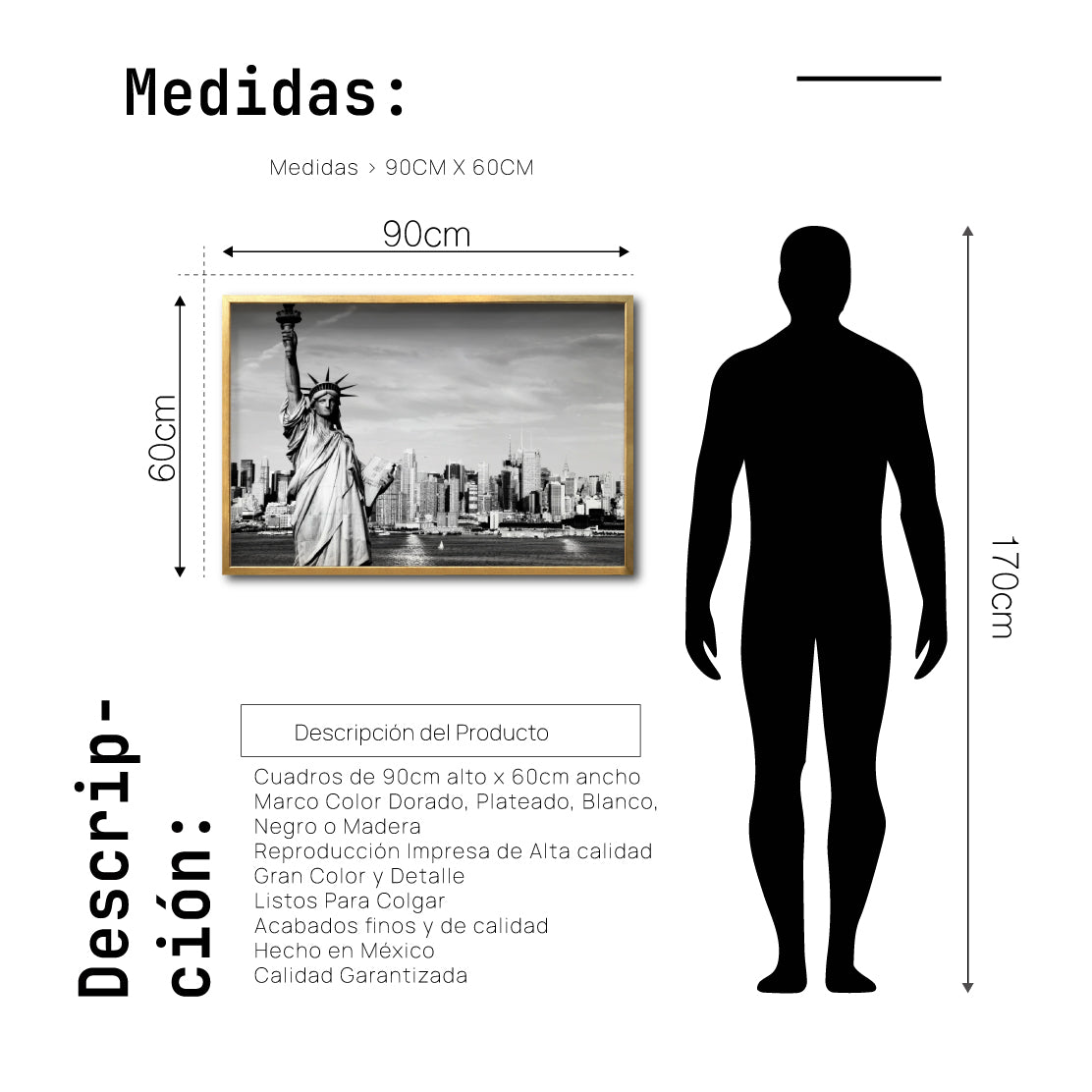 Cuadro Decorativo NY 014 - Estatua de la Libertad Nueva York