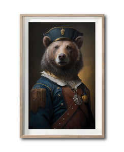 Cuadro Decorativo Animales Época 014 - Comandante Oso Vintage