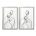 Cargar imagen en el visor de la galería, Set  2 Cuadros Decorativos Abstracto Negro Arena 014 - Arte Lineal Siluetas Femeninas Estilo Boho Minimalista
