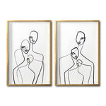 Cargar imagen en el visor de la galería, Set  2 Cuadros Decorativos Abstracto Negro Arena 014 - Arte Lineal Siluetas Femeninas Estilo Boho Minimalista
