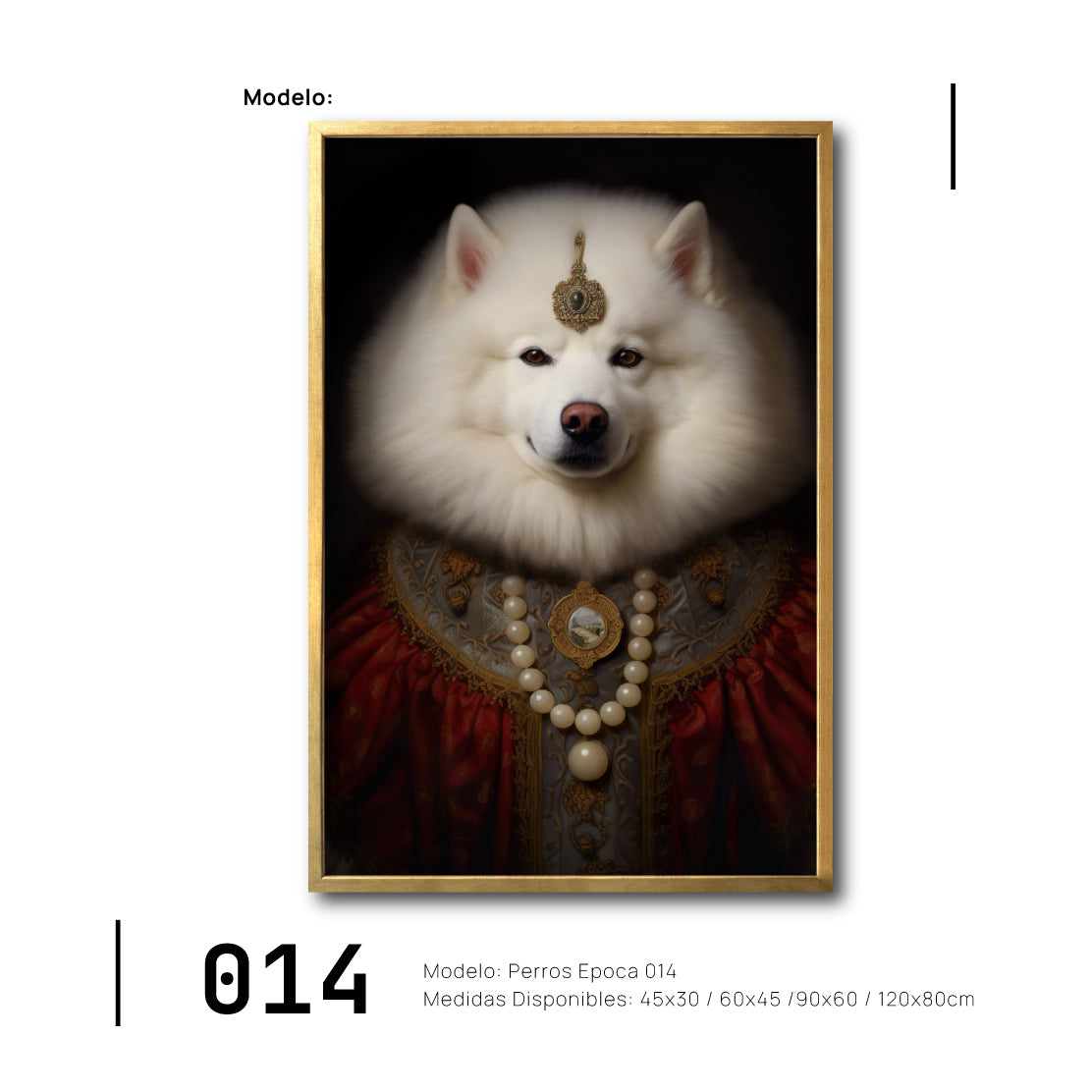 Cuadro Decorativo Perros Epoca 014 - Samoyedo Aristocrata