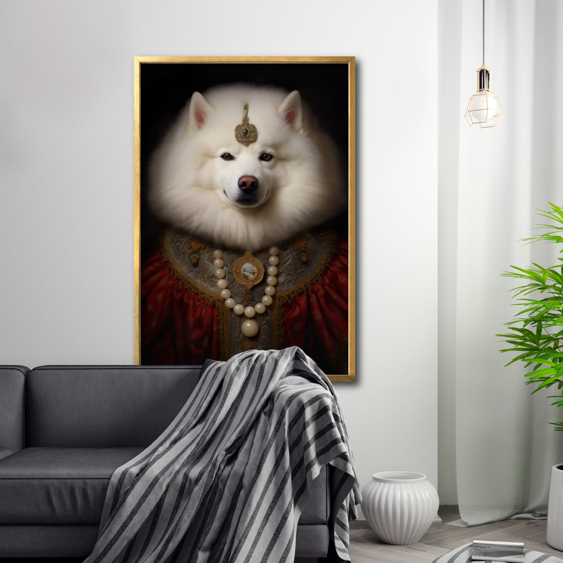 Cuadro Decorativo Perros Epoca 014 - Samoyedo Aristocrata