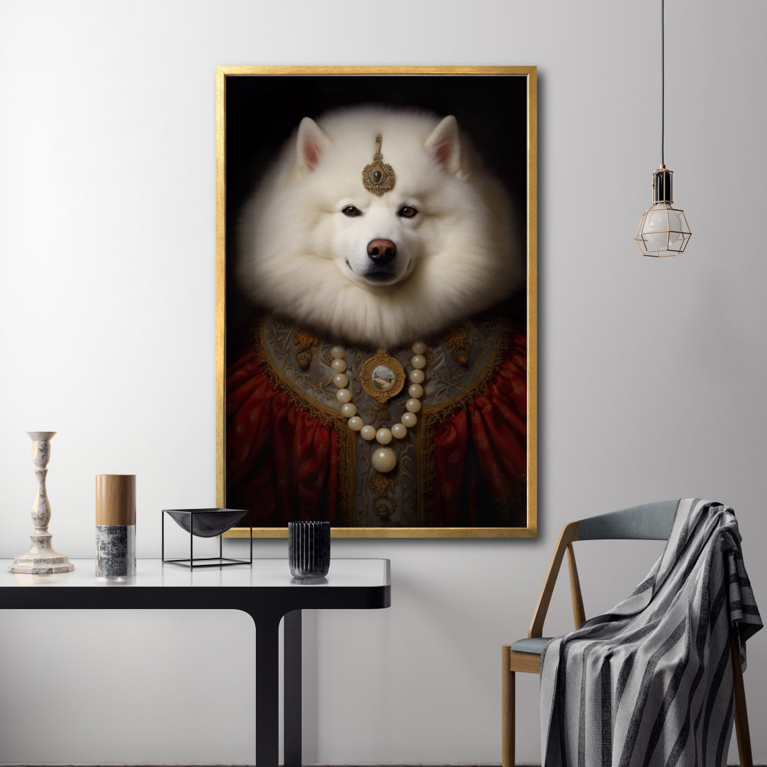 Cuadro Decorativo Perros Epoca 014 - Samoyedo Aristocrata