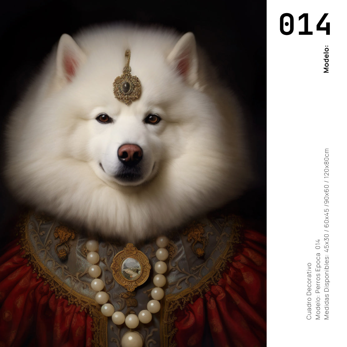 Cuadro Decorativo Perros Epoca 014 - Samoyedo Aristocrata