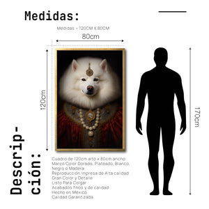 Cuadro Decorativo Perros Epoca 014 - Samoyedo Aristocrata