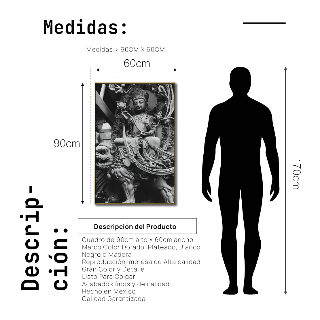 Cuadro Decorativo - Zen 014 - Guanyin Bodhisattva - Buda en Meditación