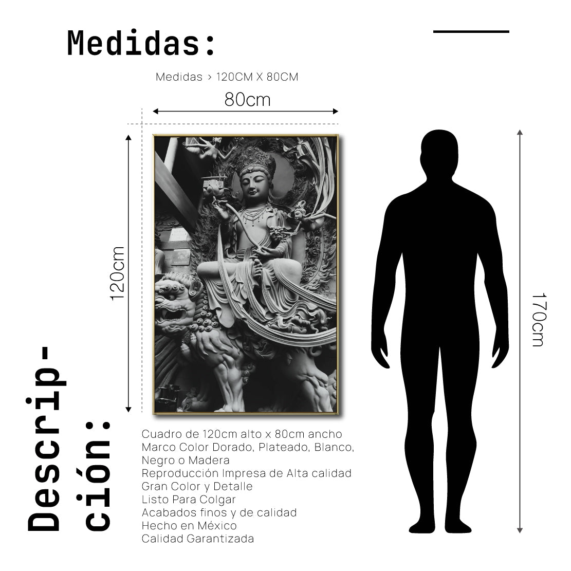 Cuadro Decorativo - Zen 014 - Guanyin Bodhisattva - Buda en Meditación
