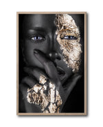 Cargar imagen en el visor de la galería, Cuadro Decorativo Black Woman 015 - Mujer Negra Africana con Dorado
