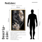 Cargar imagen en el visor de la galería, Cuadro Decorativo Black Woman 015 - Mujer Negra Africana con Dorado
