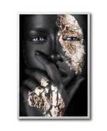 Cargar imagen en el visor de la galería, Cuadro Decorativo Black Woman 015 - Mujer Negra Africana con Dorado
