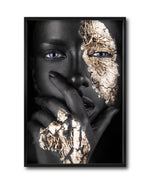 Cargar imagen en el visor de la galería, Cuadro Decorativo Black Woman 015 - Mujer Negra Africana con Dorado
