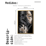 Cargar imagen en el visor de la galería, Cuadro Decorativo Black Woman 015 - Mujer Negra Africana con Dorado
