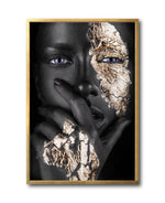 Cargar imagen en el visor de la galería, Cuadro Decorativo Black Woman 015 - Mujer Negra Africana con Dorado
