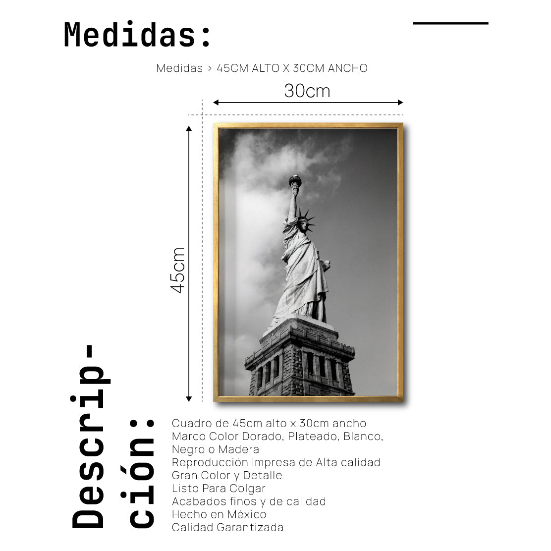 Cuadro Decorativo NY 015 - Estatua de la Libertad New York