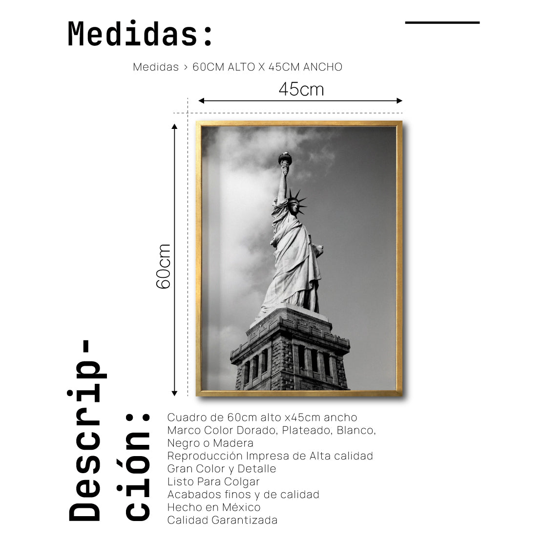 Cuadro Decorativo NY 015 - Estatua de la Libertad New York