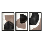 Cargar imagen en el visor de la galería, Set 3 Cuadros Decorativos Abstracto Negro Arena 015 abc - Atte Estilo Boho Minimalista
