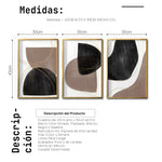 Cargar imagen en el visor de la galería, Set 3 Cuadros Decorativos Abstracto Negro Arena 015 abc - Atte Estilo Boho Minimalista
