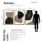 Cargar imagen en el visor de la galería, Set Cuadros Decorativos Abstracto Negro Arena 015 abc para Recámara
