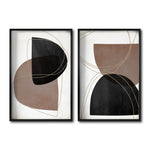 Cargar imagen en el visor de la galería, Set Cuadros Decorativos Abstracto Negro Arena 015 para Sala
