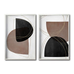 Cargar imagen en el visor de la galería, Set Cuadros Decorativos Abstracto Negro Arena 015 para Sala
