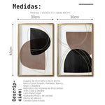 Cargar imagen en el visor de la galería, Set Cuadros Decorativos Abstracto Negro Arena 015 para Sala
