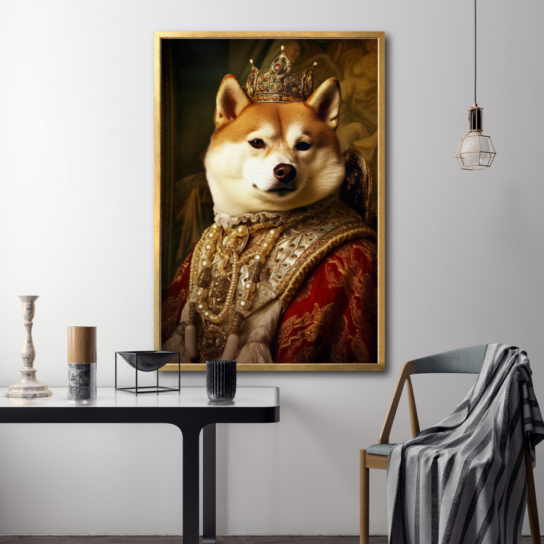 Cuadro Decorativo Perros Epoca 015 - Shiba Inu Aristocrata