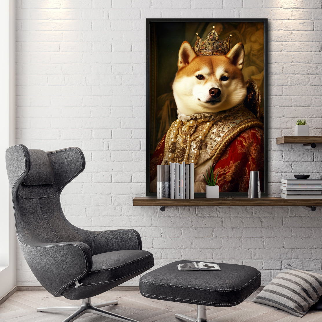 Cuadro Decorativo Perros Epoca 015 - Shiba Inu Aristocrata