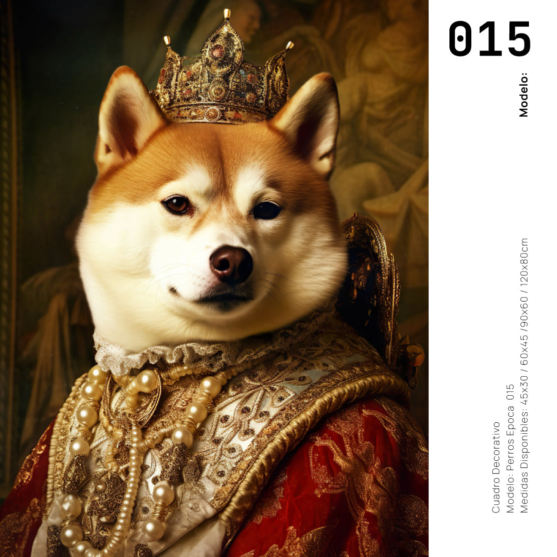 Cuadro Decorativo Perros Epoca 015 - Shiba Inu Aristocrata