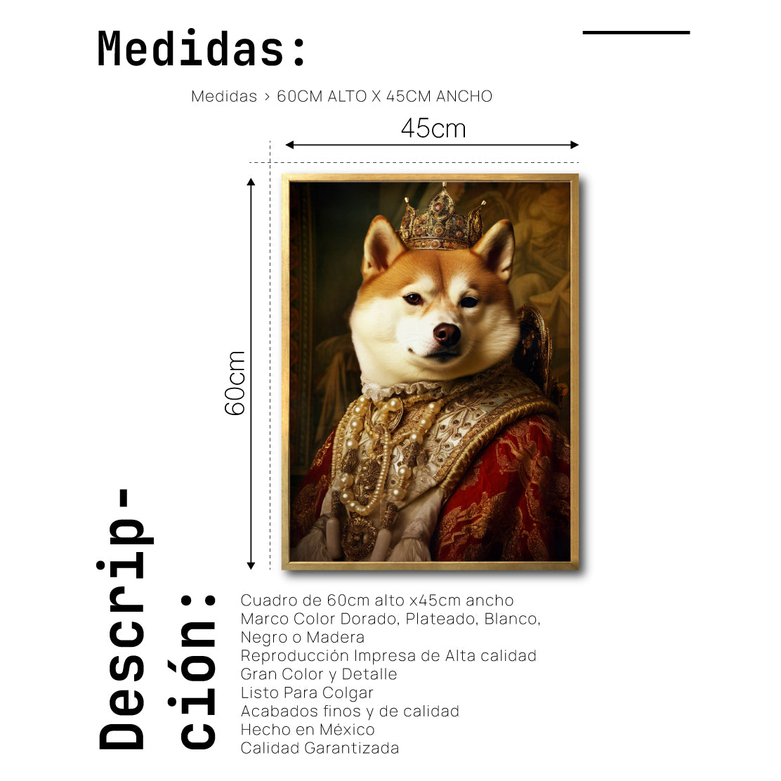 Cuadro Decorativo Perros Epoca 015 - Shiba Inu Aristocrata