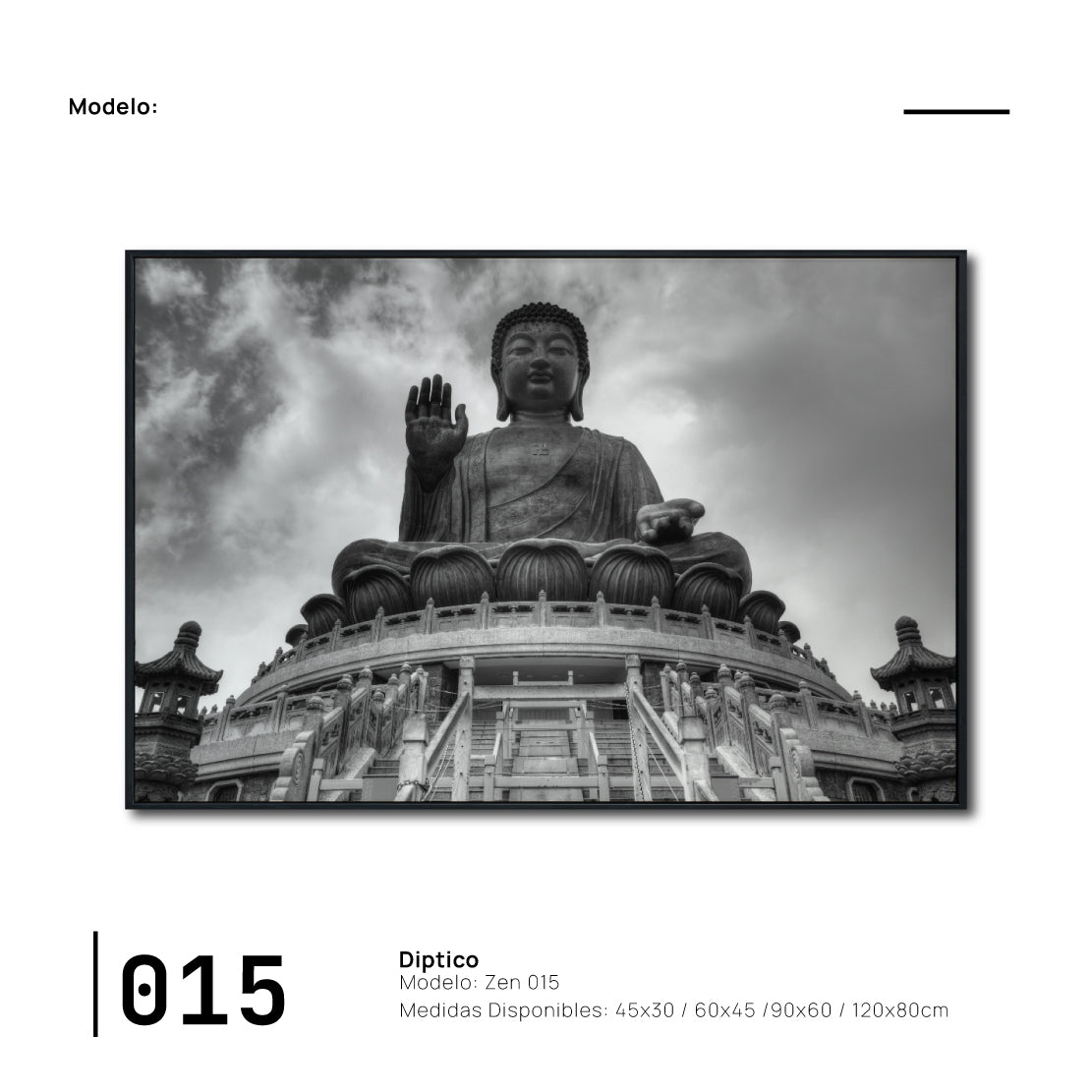 Cuadro Decorativo - Zen 015 - Escultura de Buda en Meditación