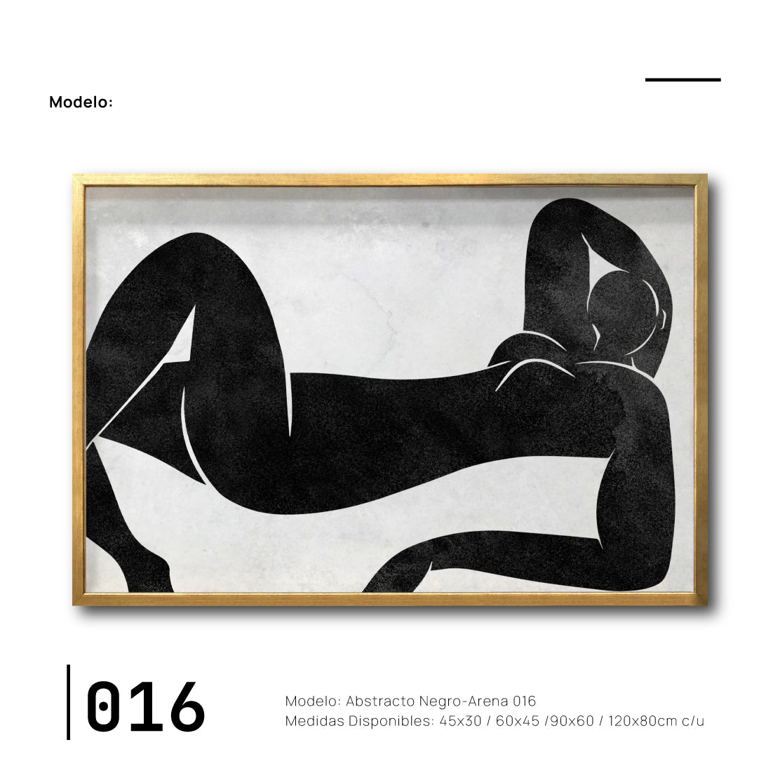 Cuadro Decorativo Abstracto Negro Arena 016 - Para Credenza