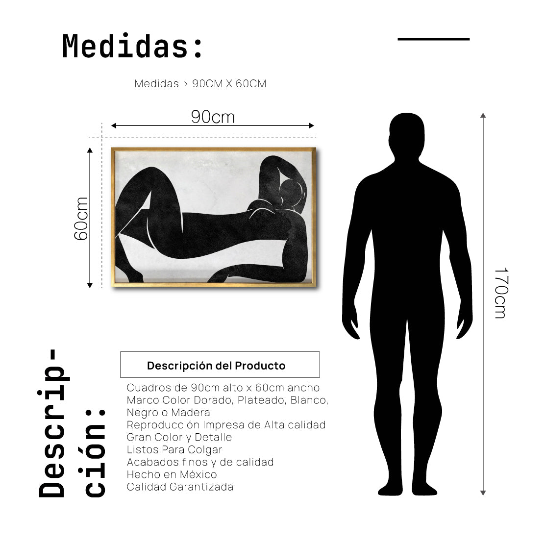 Cuadro Decorativo Abstracto Negro Arena 016 - Para Credenza