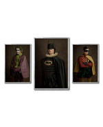 Cargar imagen en el visor de la galería, Set Cuadros Decorativos Personajes Época 016 Superhéroes Batman, Robin y Joker-Triptico
